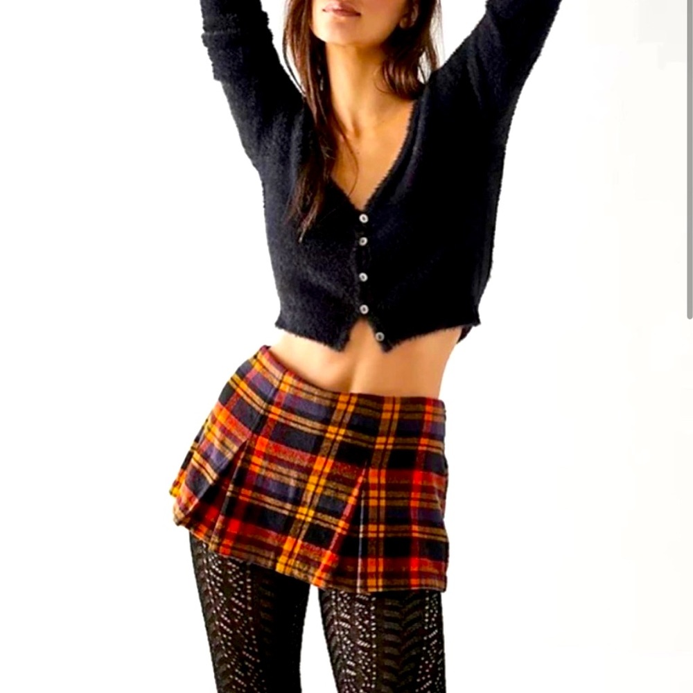 Free People Plaid Miniskirt Size 0